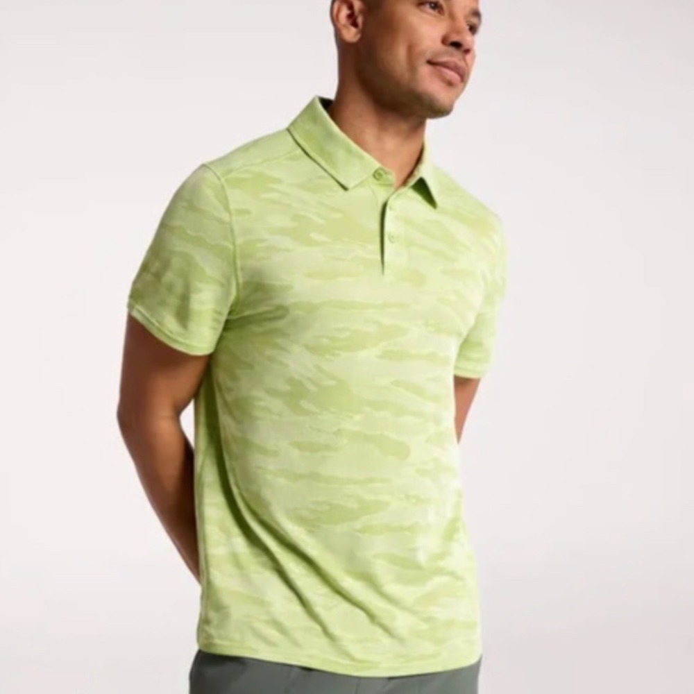 DSG‎ Movement Jacquard Polo Mens Large Pale Neon Green New With Tags